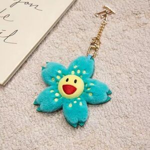 Cherry Blossom Plush Flower Luxury Bag Charm Keychain Purse Pal Accessory